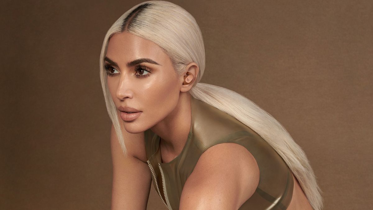 The Beats x Kim Beats Fit Pro in Kim Kardashian&#039;s ear.