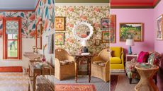 Three interiors that use seven bright, colorful patterns each