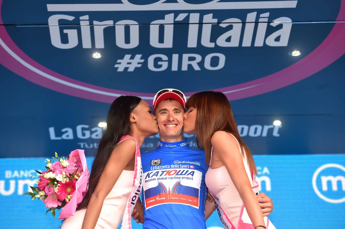 Pavel Kochetkov (Katusha) in the mountains jersey on stage 3
