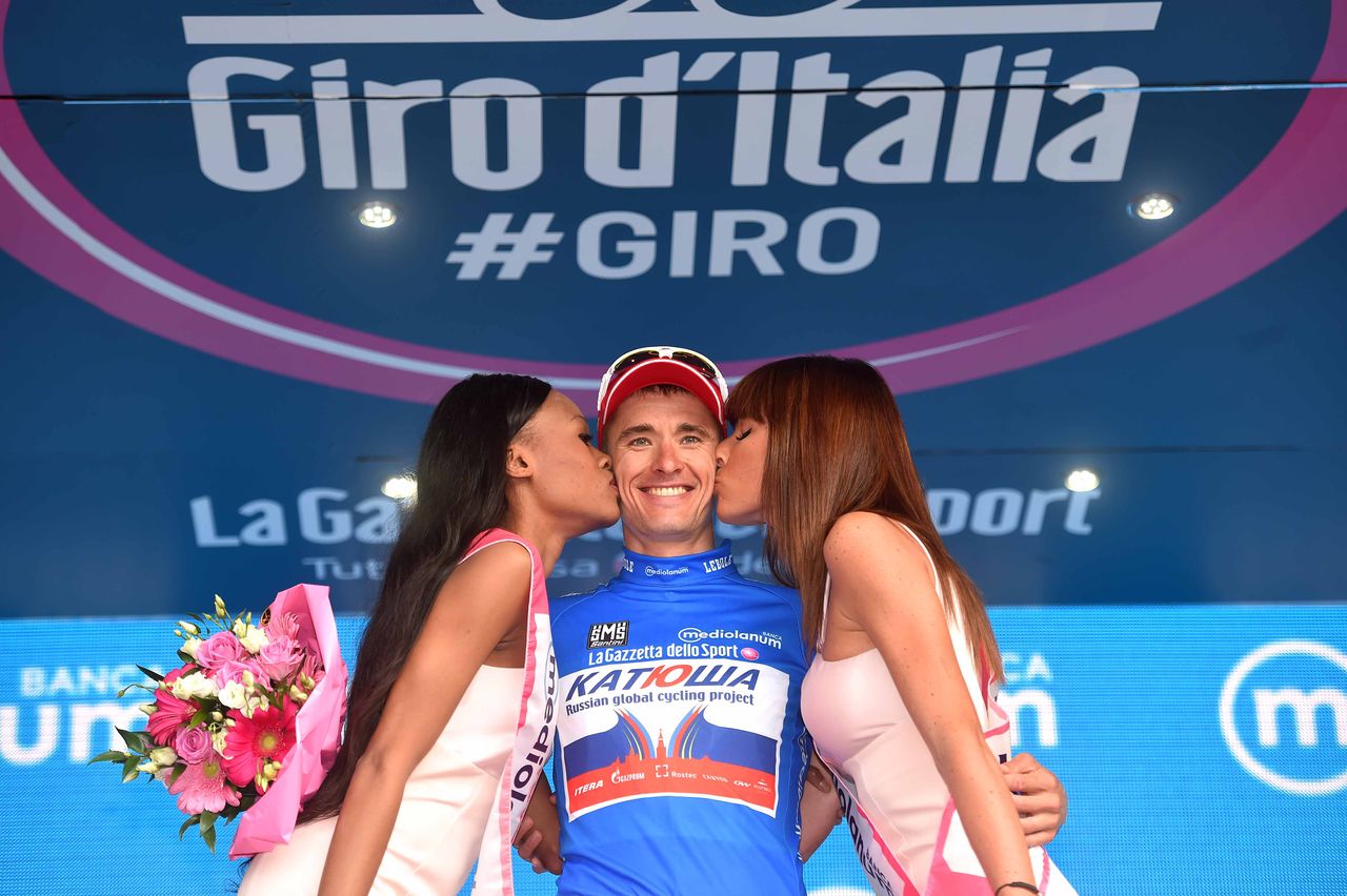 Pavel Kochetkov (Katusha) in the mountains jersey on stage 3