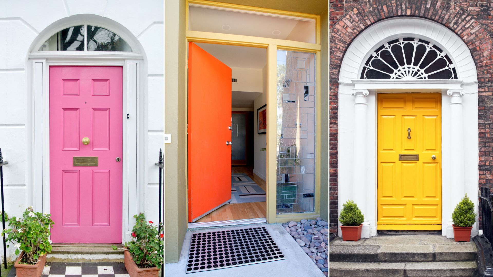 Bright and bold front door colours