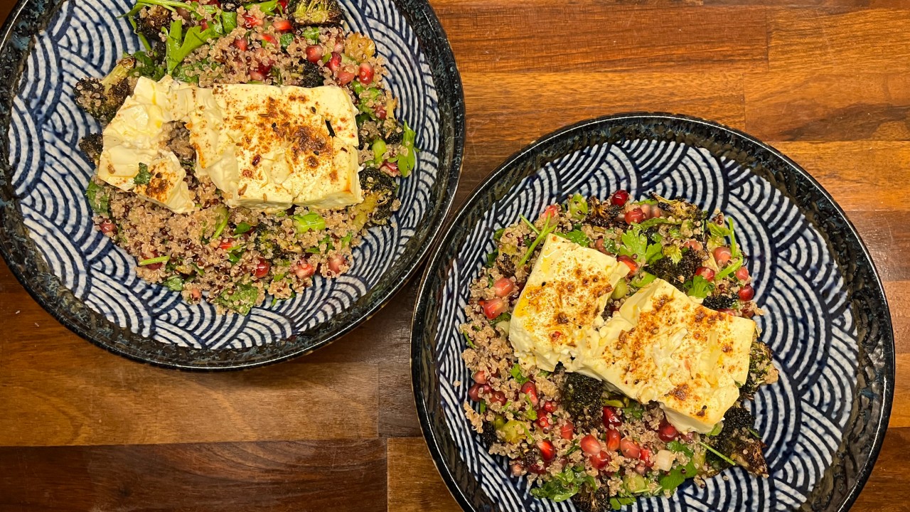 Baked Feta and Ras El Hanout Broccoli Salad from Feel Good cookbook