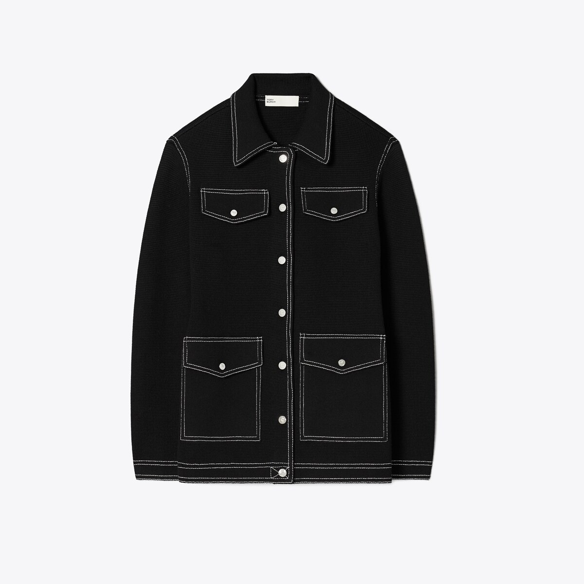 Topstitch Wool Jacket in Black, Size Xl