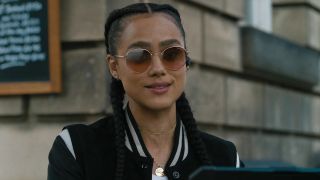 Nathalie Emmanuel wearing sunglasses in F9