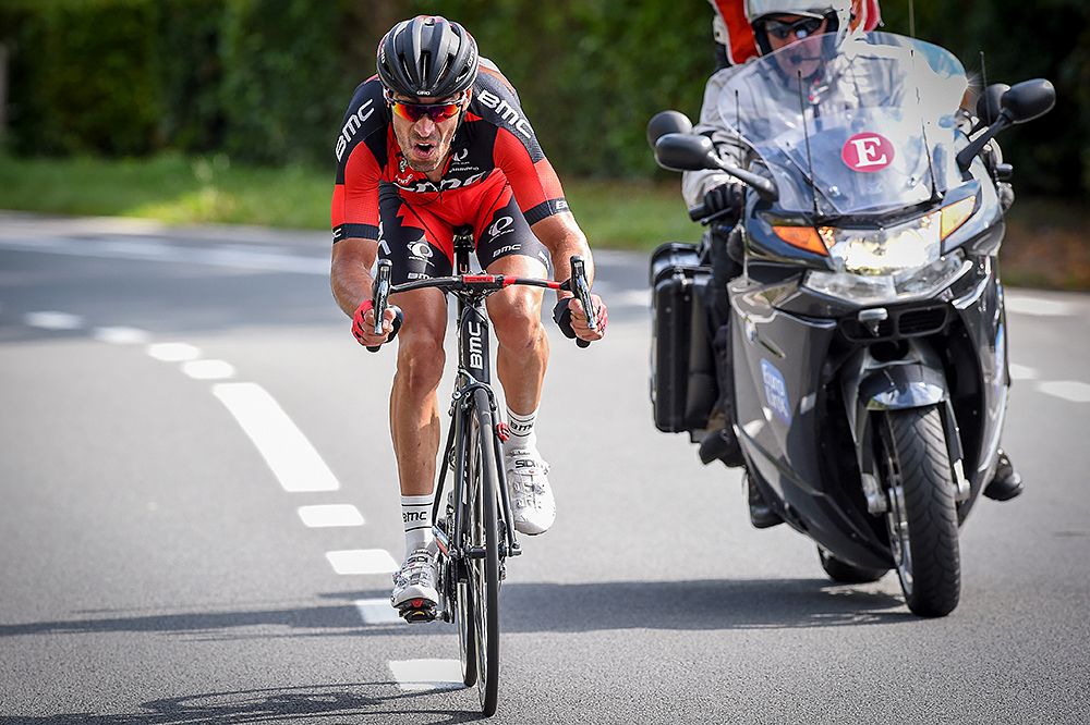 Manuel Quinziato (BMC) attacks at the Eneco Tour