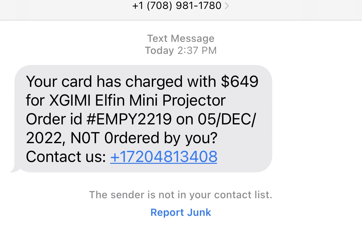 scam text