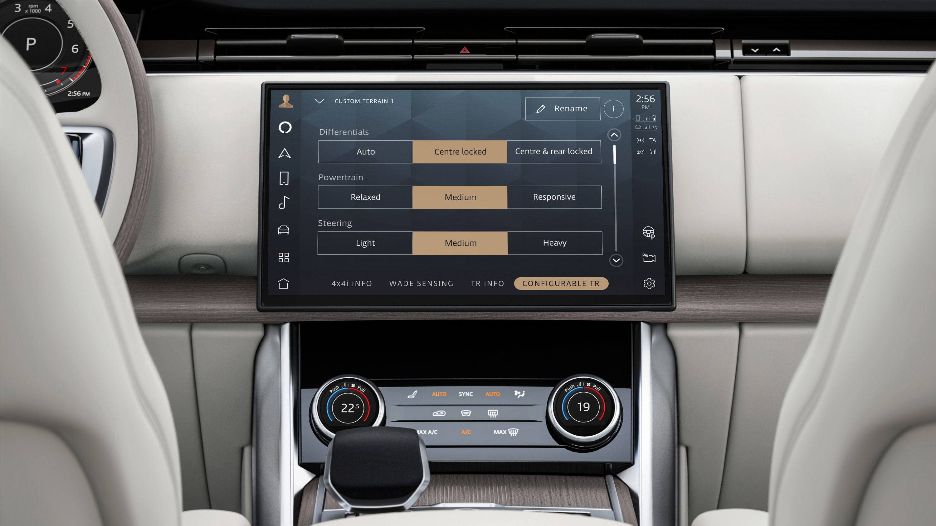 Large, floating infotainment display