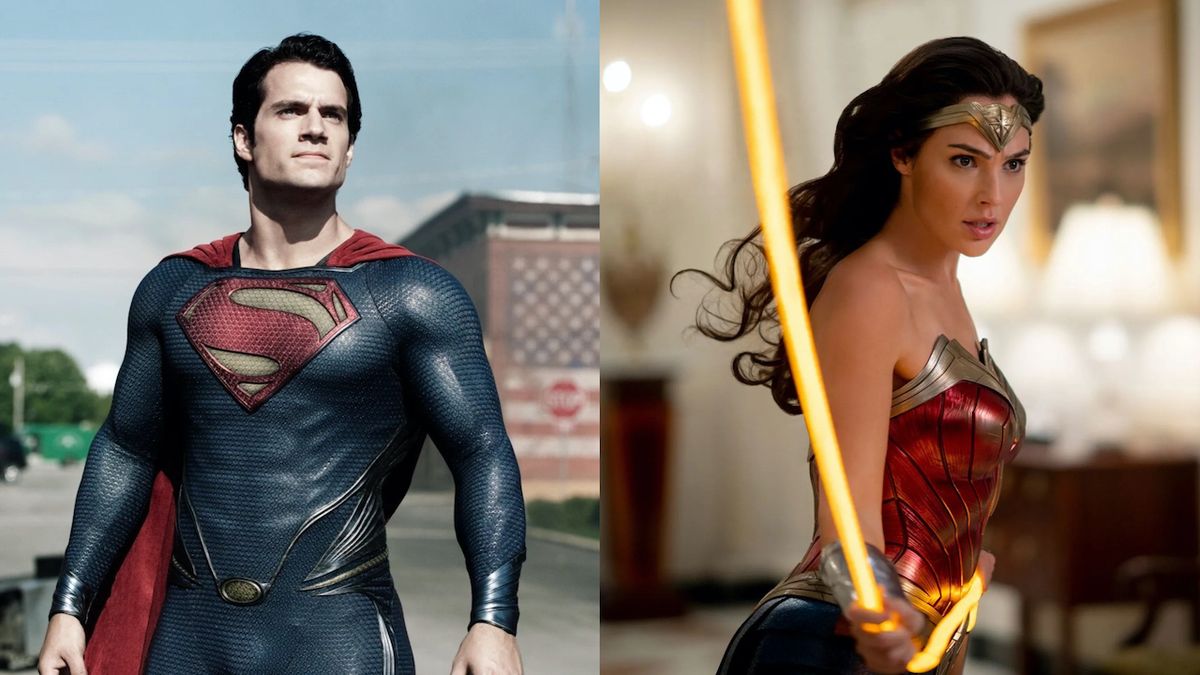 Henry Cavill as Superman and Gal Gadot as Wonder Woman