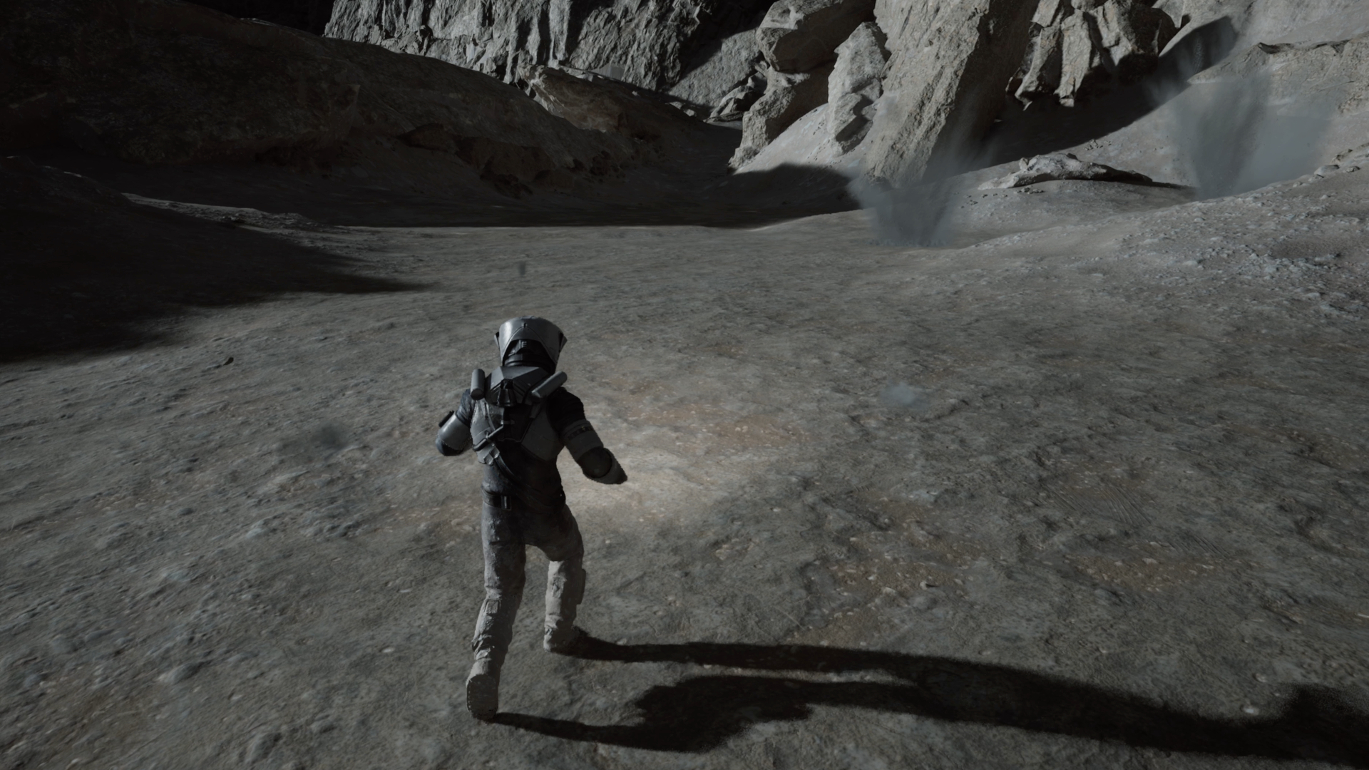 Captura de tela do videogame Moonstruck. Um astronauta está explorando a lua.