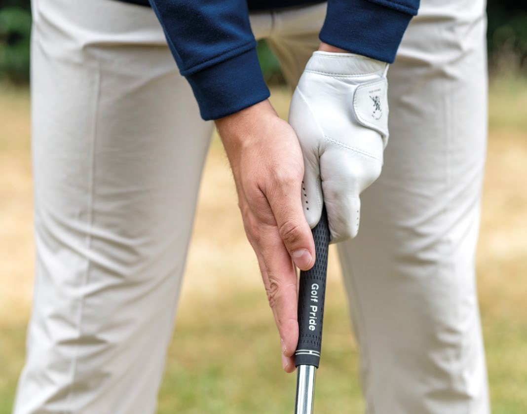 Amateur Mace trialling the new Ludvig drill for better ball striking, taught by Trey Niven