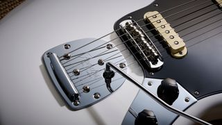 The tremolo unit of the Fender Player II Jaguar