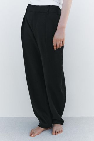 Zw Collection Linen Barrel Pants