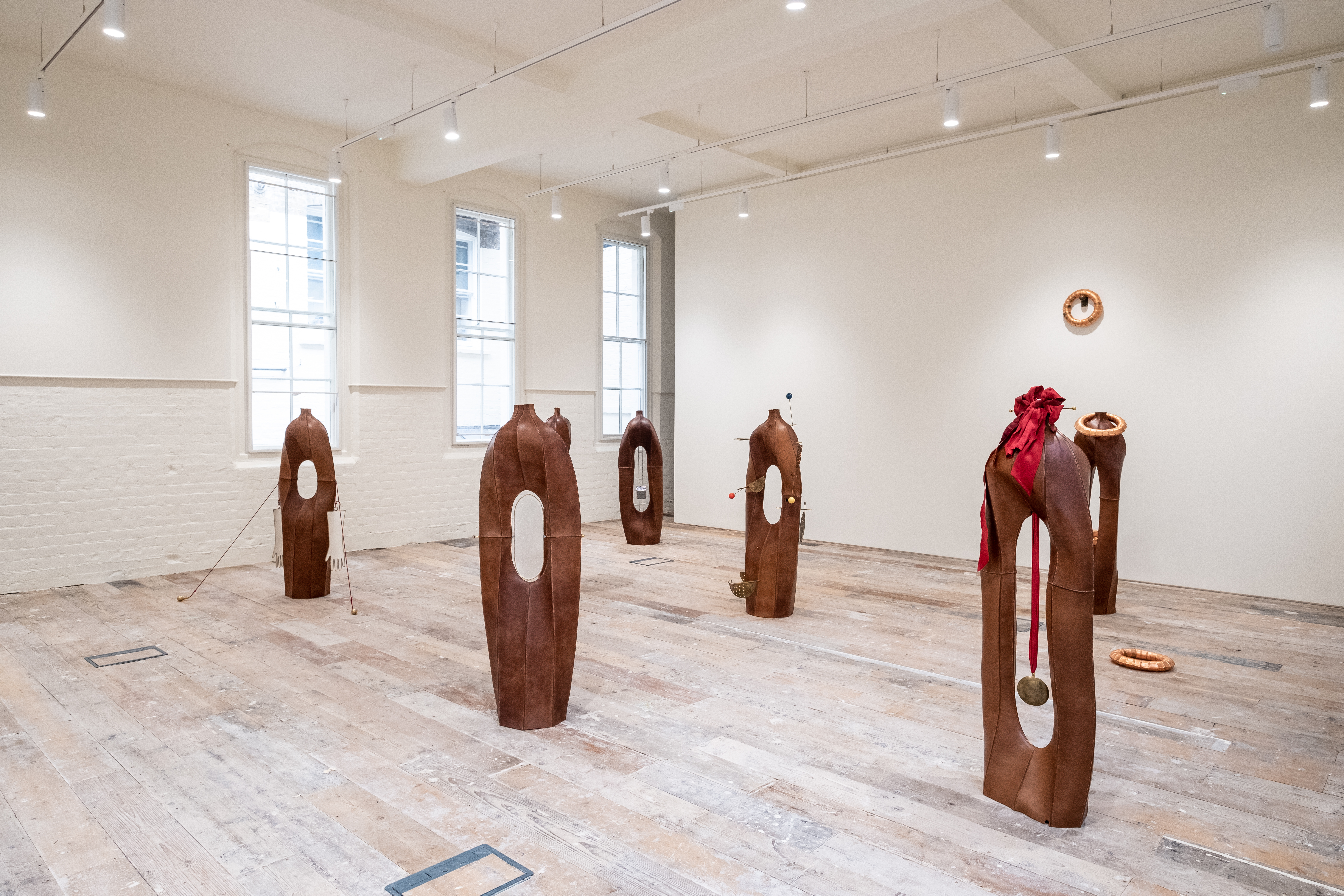 Works in leather shown at Sarah Myerscough&#039;s gallery