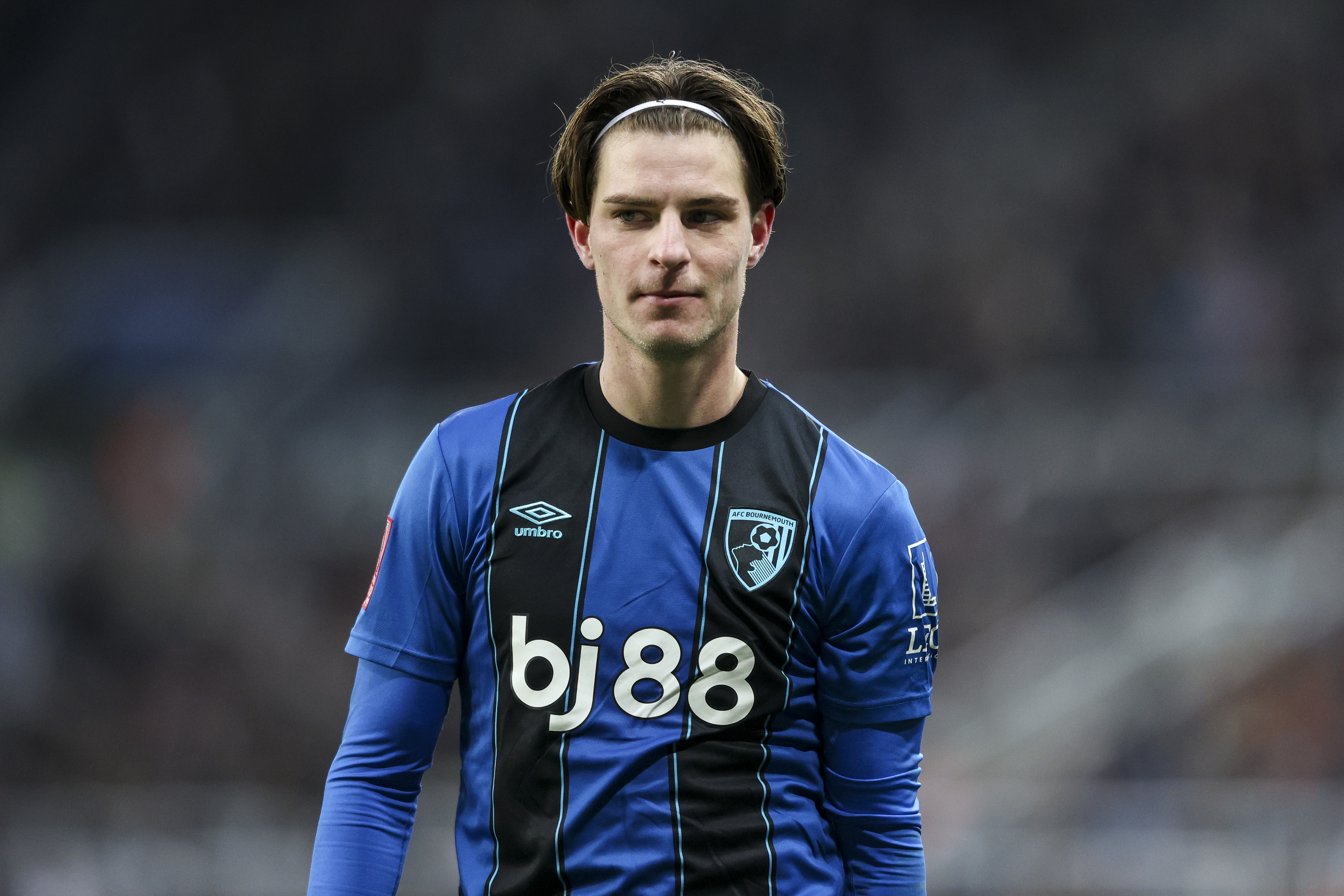 NEWCASTLE UPON TYNE, ENGLAND - JANUARY 10: Alex Scott of Bournemouth during the Emirates FA Cup Third Round match between Newcastle United and AFC Bournemouth on January 10, 2026 in Newcastle upon Tyne, England. (Photo by Robin Jones - AFC Bournemouth/AFC Bournemouth via Getty Images)