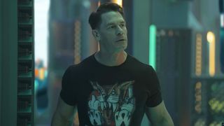 Chris Smith walking through the Quantum Unfolding Chamber in Peacemaker season 2 episode 1