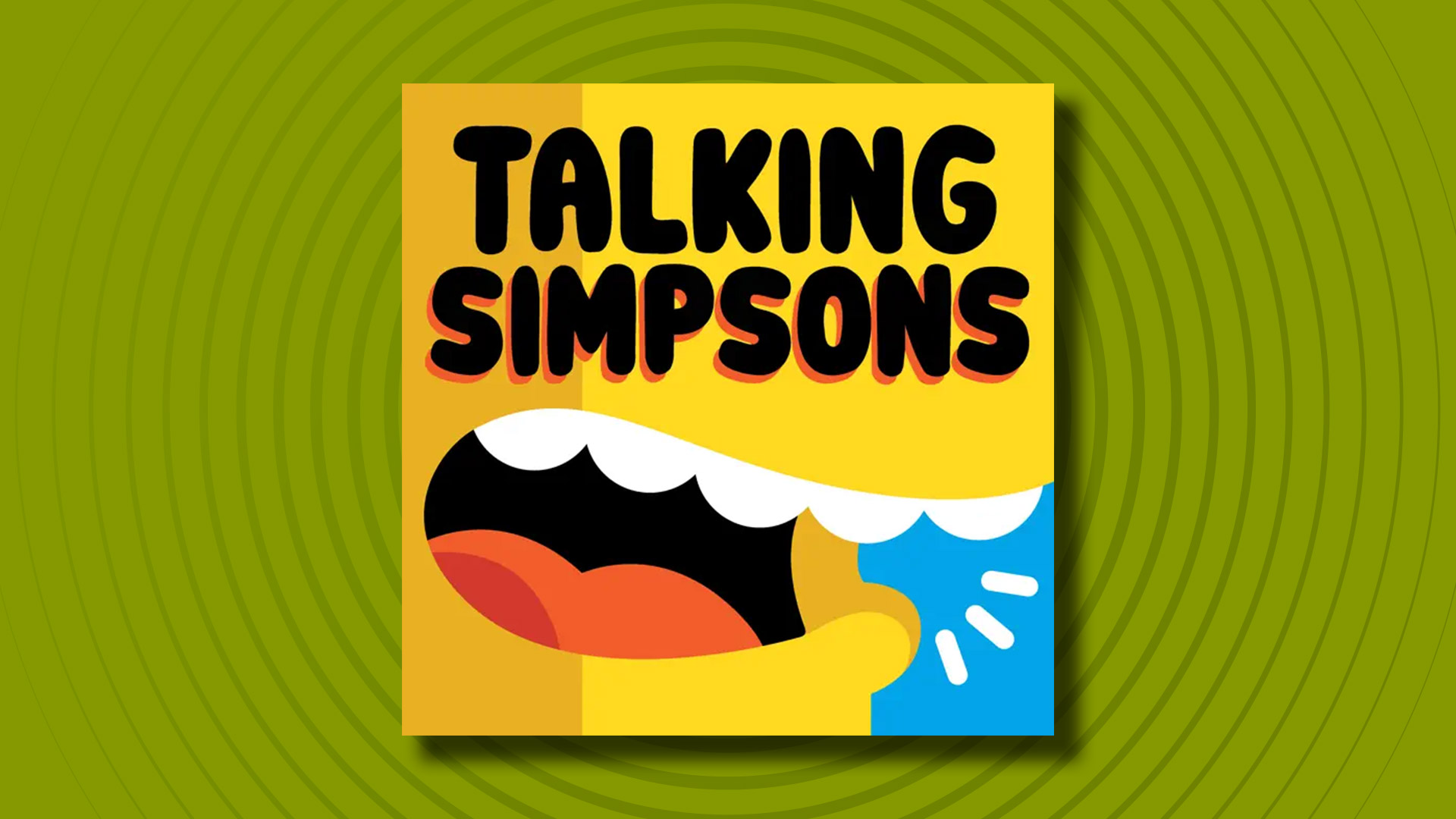 The logo of the Talking Simpsons podcast on a green background