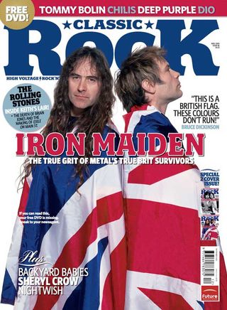 The cover of Classic Rock 86, starring Steve Harris and Bruce Dickinson of Iron Maiden