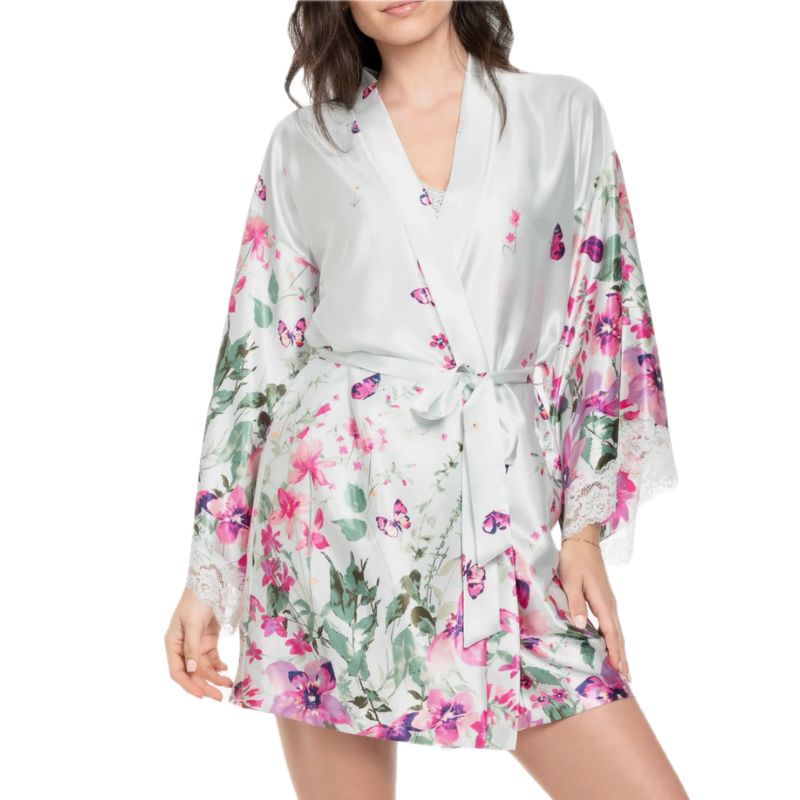 In Bloom by Jonquil, Lena Border Print Satin Wrap