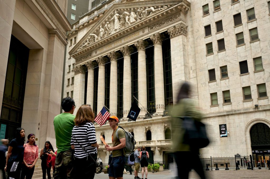 A view of Wall Street in New York City.