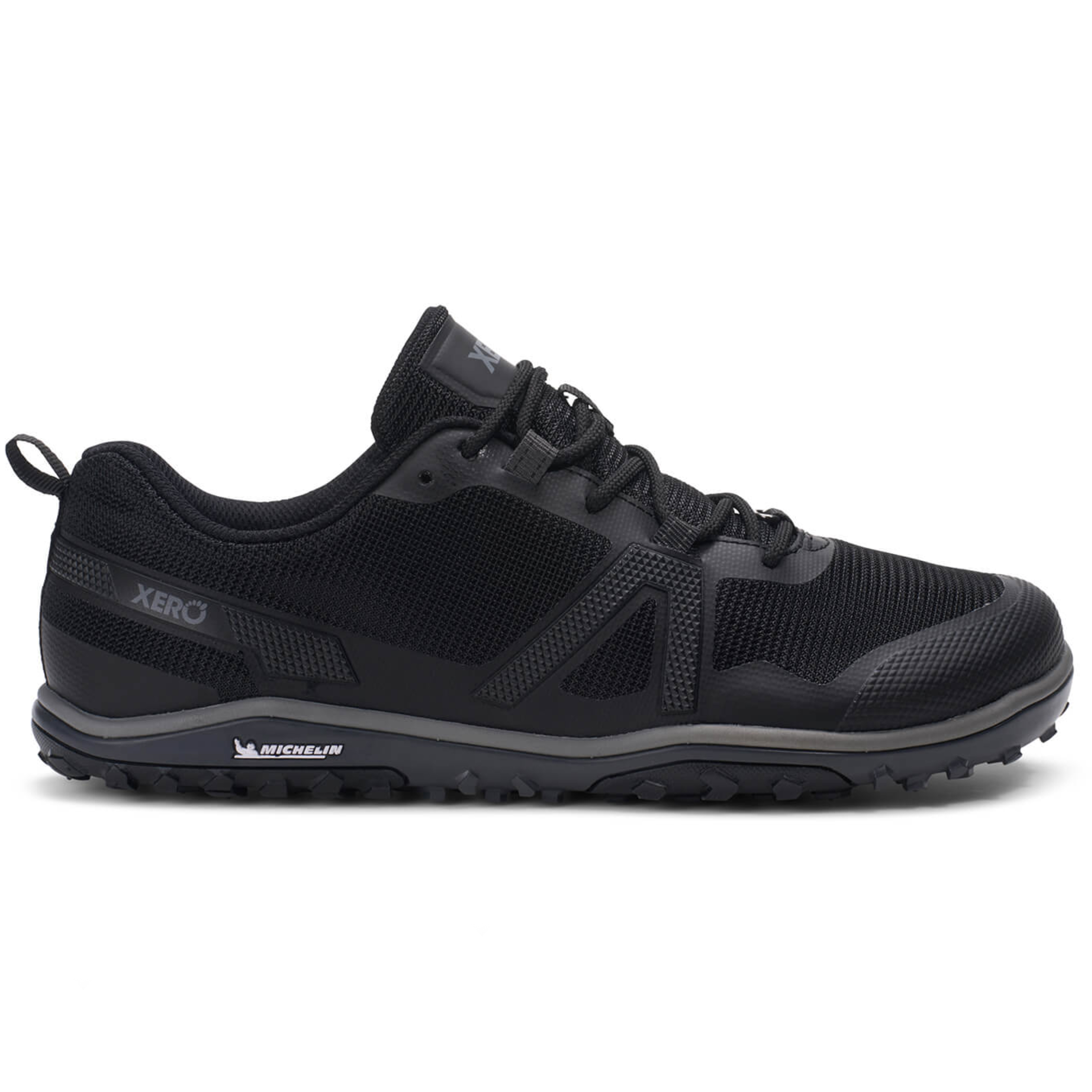 Studio shot of the Xero Scrambler Low EV barefoot running shoe