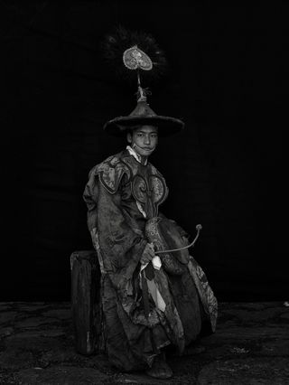 A costumed Monk, Ngalhaklang village Bhutan