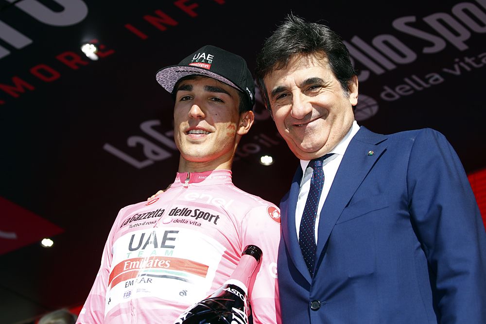 Valerio Conti (UAE Team Emirates) in the lead at the Giro d'Italia