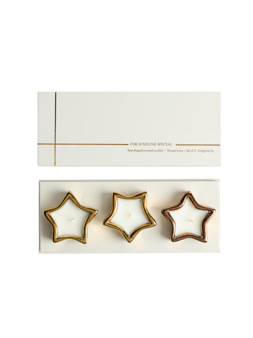 Star-Shaped Scented Candles, Set of 3