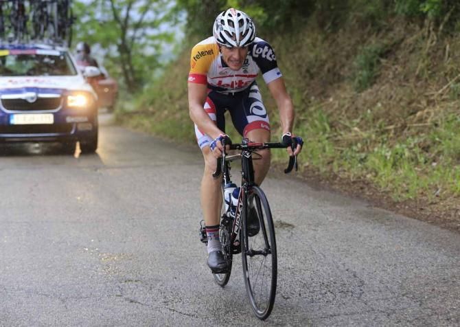 Adam Hansen (Lotto Belisol) on the attack en route to victory on stage 7 of the 2013 Giro d'Italia