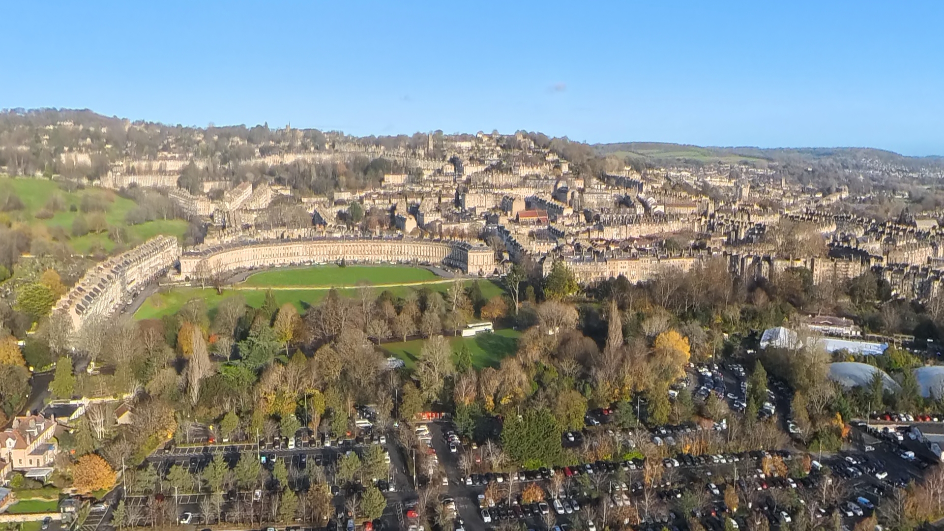 An aerial photo of Bath, UK, taken on an Antigravity A1 drone