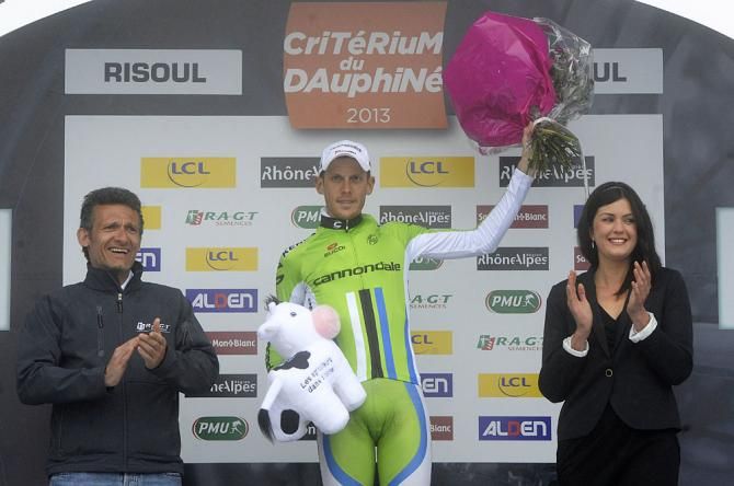 Alessandro De Marchi (Cannandale) on the podium