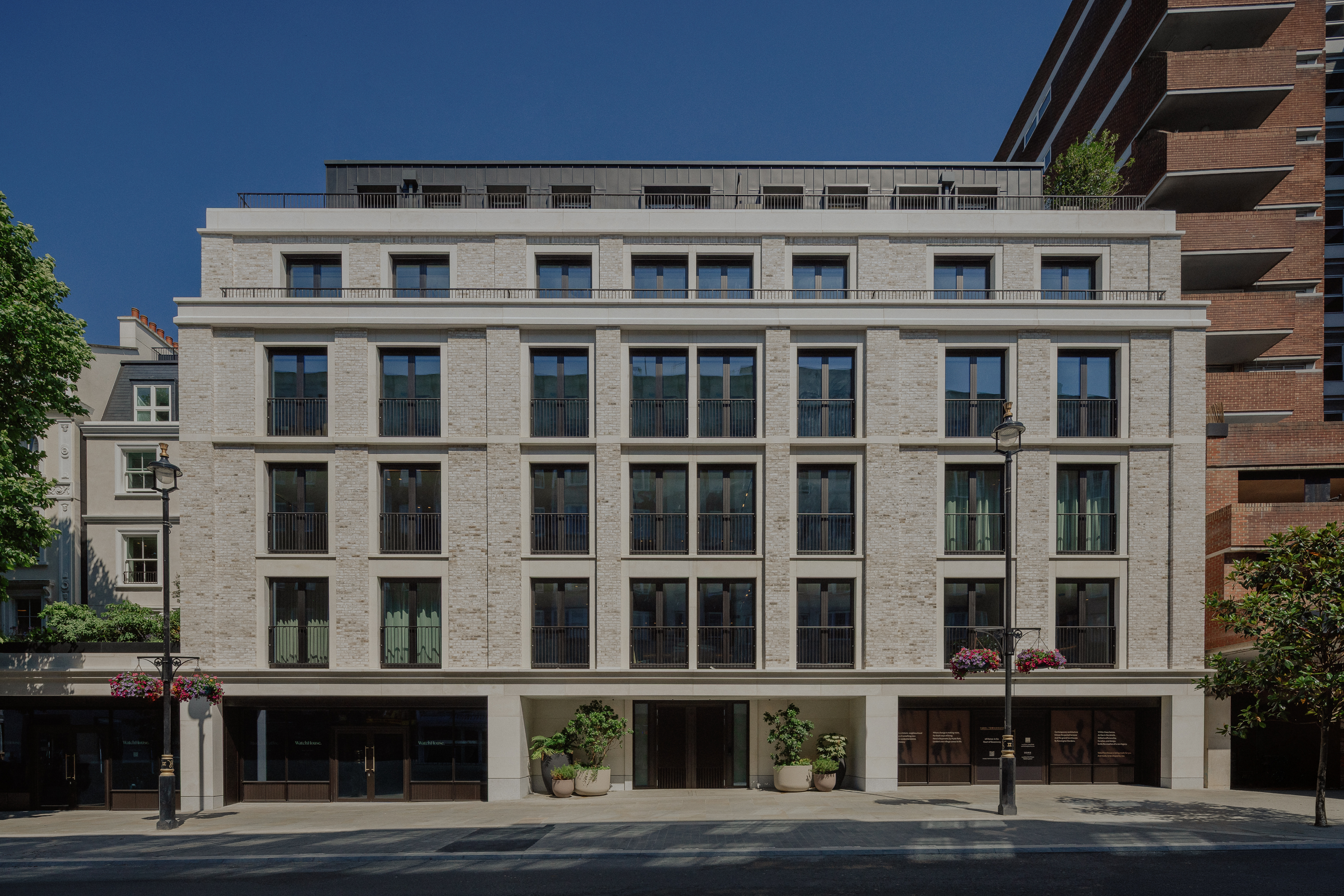 white brick facade exterior at Vabel Townhouse
