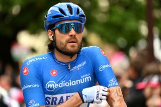 BALATONFURED HUNGARY MAY 08 Rick Zabel of Germany and Team Israel Premier Tech blue mountain jersey prior to the 105th Giro dItalia 2022 Stage 3 a 201km stage from Kaposvr to Balatonfred Giro WorldTour on May 08 2022 in Balatonfured Hungary Photo by Stuart FranklinGetty Images