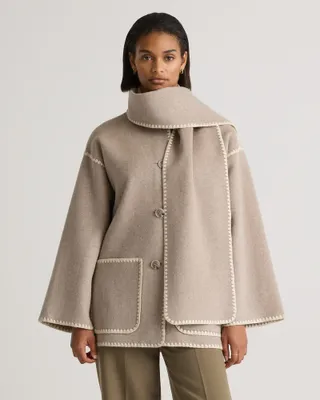 Quince, Double-Faced Merino Wool Scarf Coat