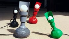 Colourful Bottega Veneta and Flos lamps