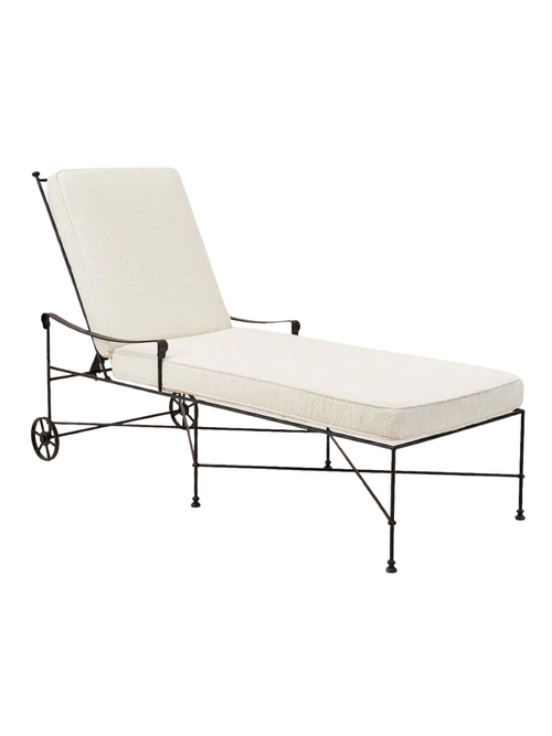 Provence Outdoor Chaise Lounge - Black Frame