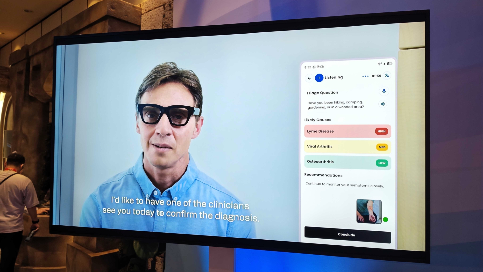A demo showing smart glasses used for medical triage