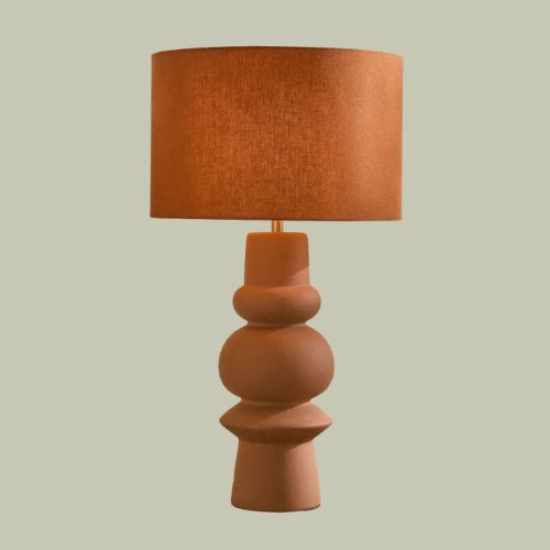 Next, Rust Brown Hera Totem Table Lamp