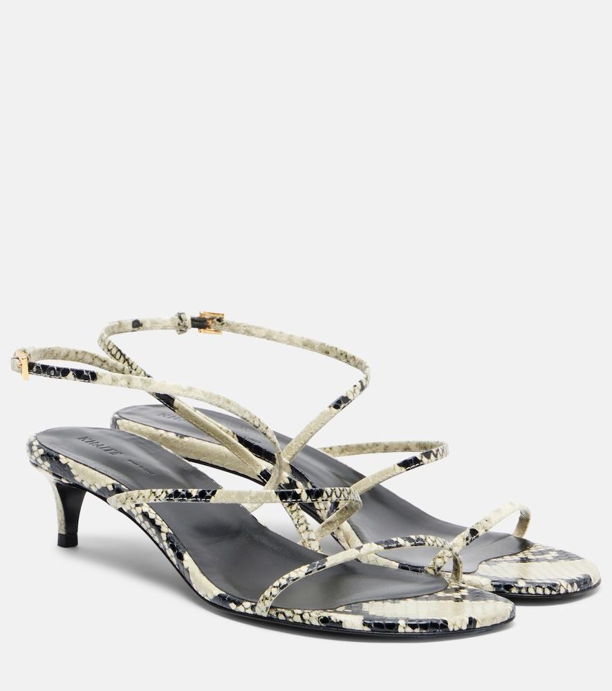 Loop 35 Snake-Effect Leather Sandals