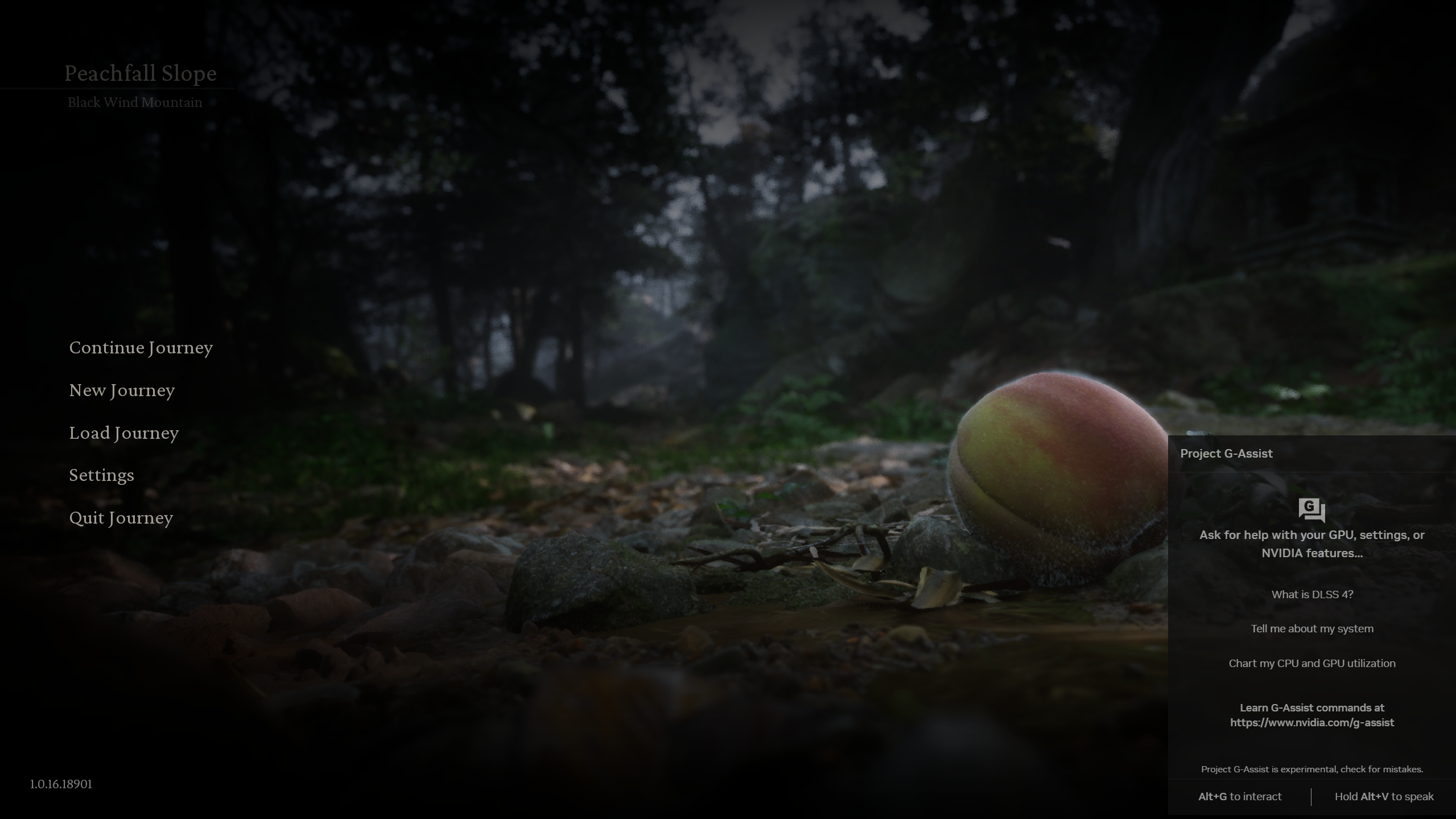 A screenshot of Nvidia's Project G-Assist in front of Black Myth: Wukong