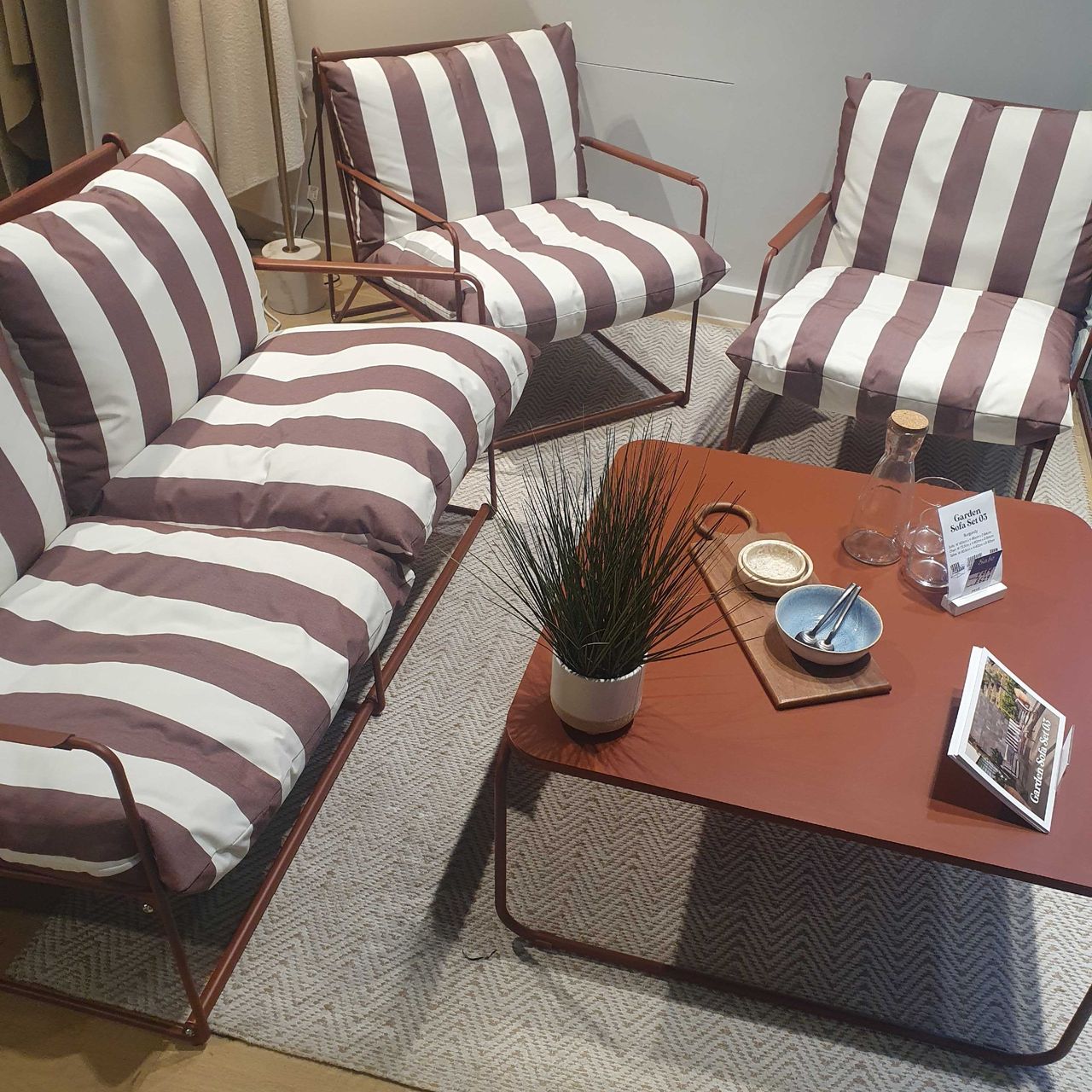 Swyft's striped Garden Sofa Set 03 in the brand's London store