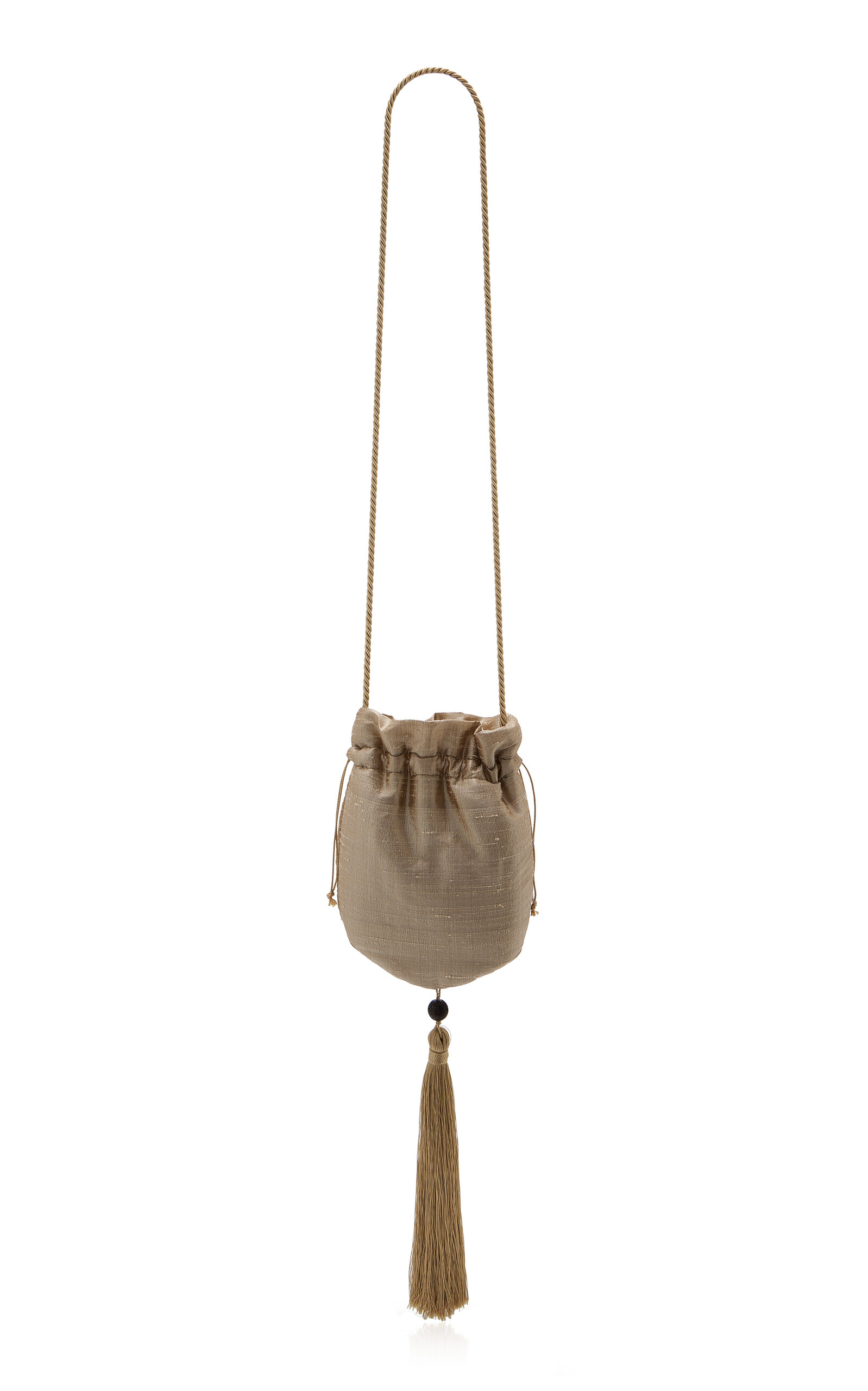 Exclusive La Isla&eacute;toile tasseled silk pouch