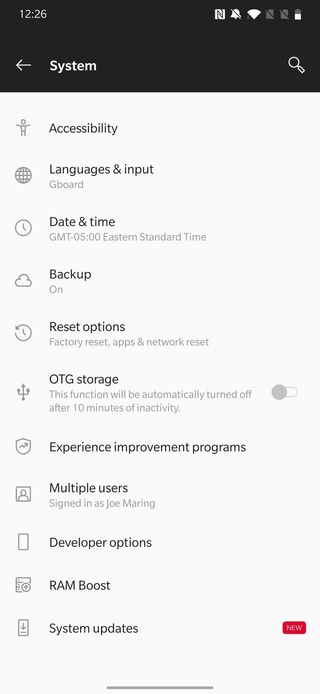 OnePlus system settings