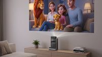 Acer UST projector in a modern living room beaming an image onto a wall