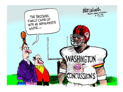 Editorial cartoon Washington Redskins name