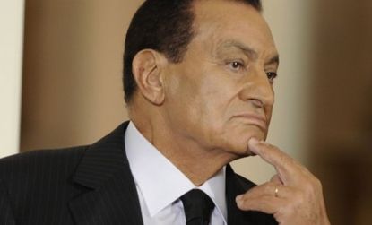 Egyptian President Hosni Mubarak and his government have declared the protests illegal and banned the use of Facebook and Twitter.