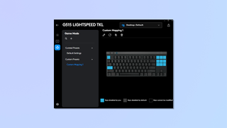 Screenshot of the Logitech G Hub companion app for the Logitech G515 Lightspeed TKL