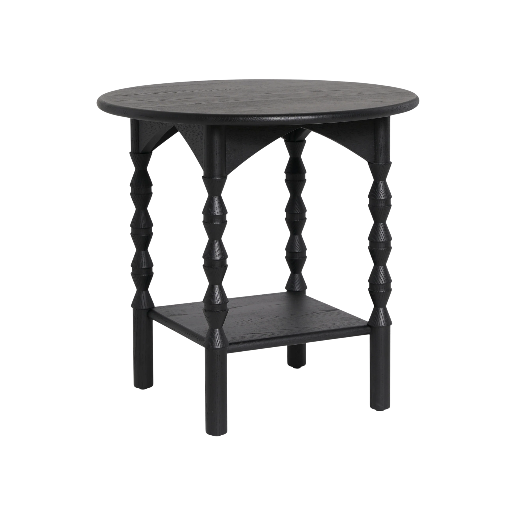 a black side table