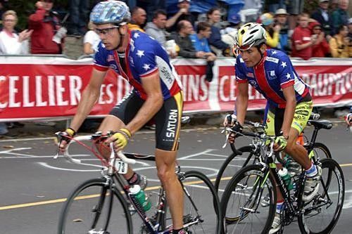 Leading team-mate Fred Rodriguez in Hamilton