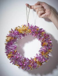 Urban Outfitters, Mini Tinsel Wreath ($9)