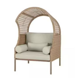 Richmont Blonde Wicker Outdoor Patio Egg Lounge Chair